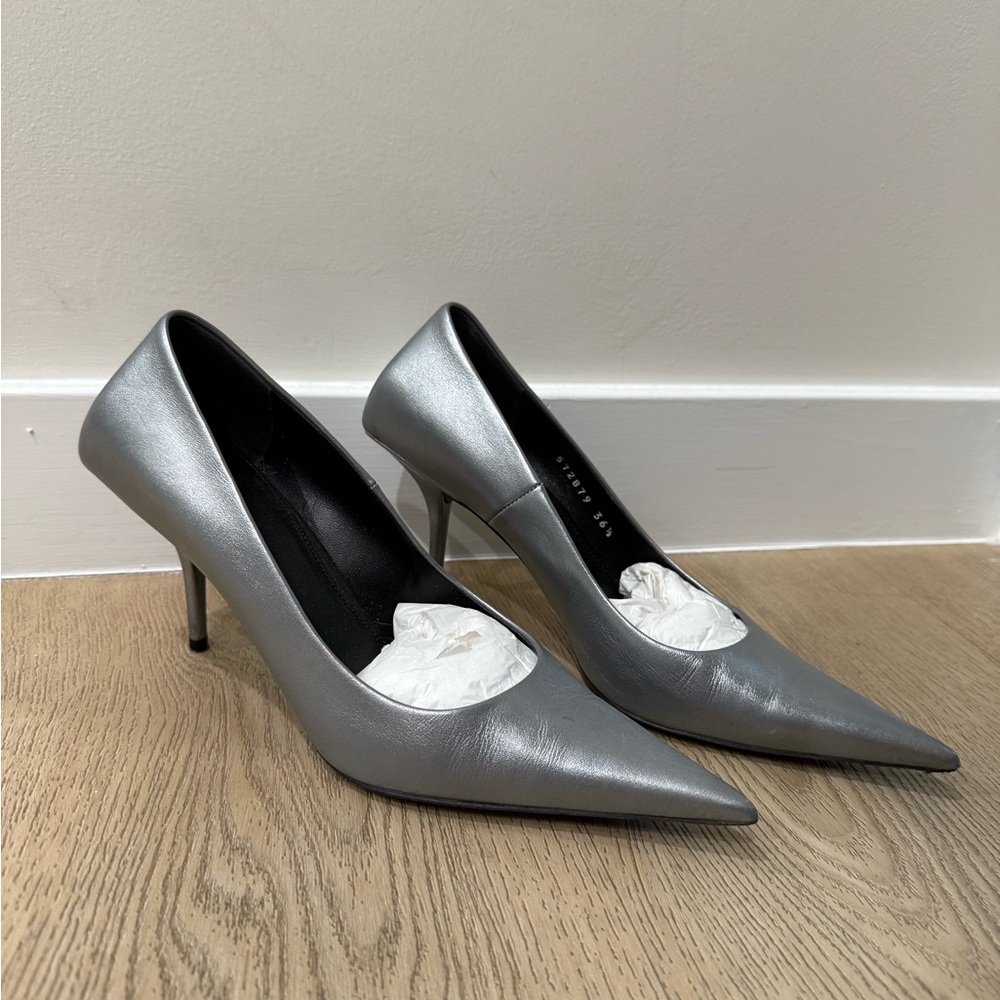 Balenciaga Silver Knife Heels